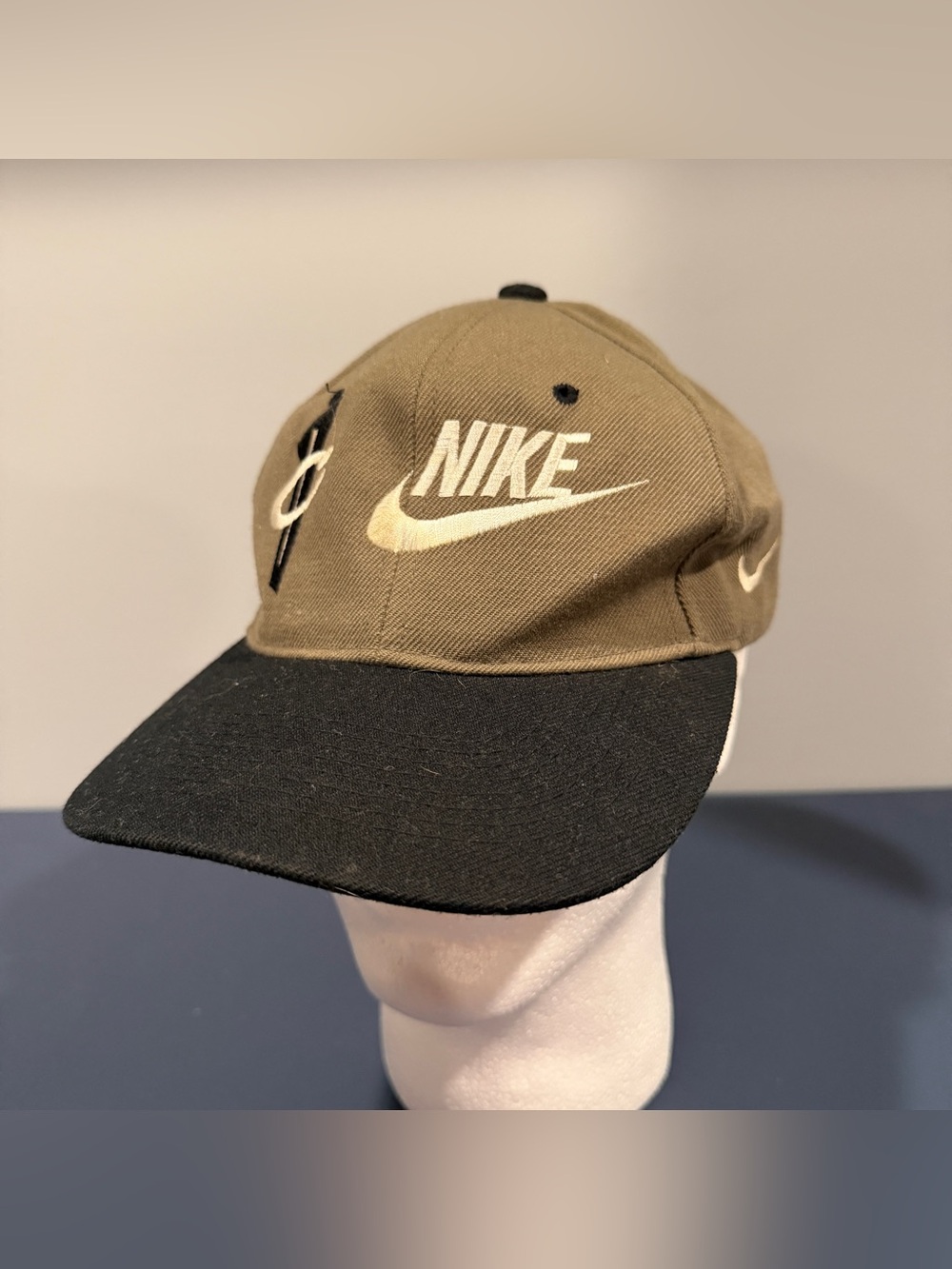 Nike X Penny Hardaway Collab Y2K 1 Cent Logo Snapback Hat Khaki Black Vintage